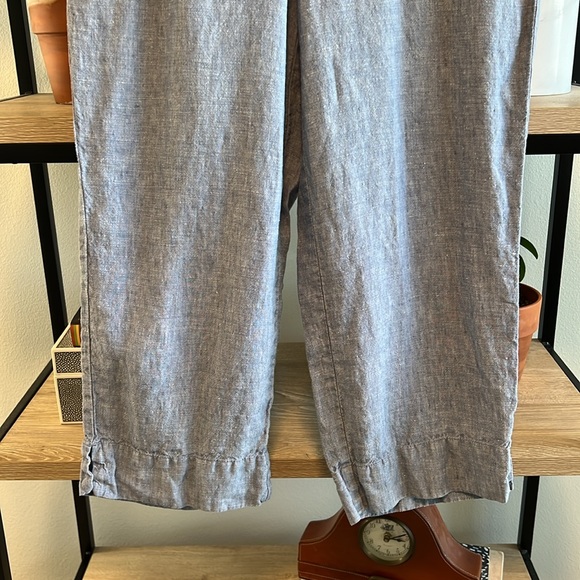 J. Jill Linen Pocket Mid-Rise Wide Leg Capri Pants, XS Petite - Picture 3 of 8